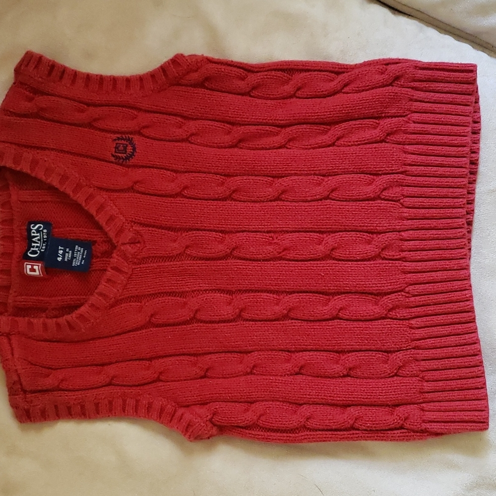 Chaps red boy's red sweat vest